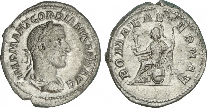 Roman Empire
Gordianus I (238 AD)
Denario. Acuñada el 238 d.C. GORDIANO I. Anv...