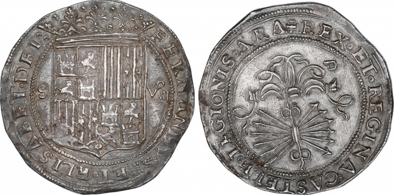 Ferdinand and Isabella (1479-1516)
8 Reales. SEVILLA. Anv.: S - Escudo - VIII r...