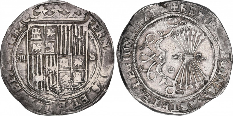 Ferdinand and Isabella (1479-1516)
8 Reales. SEVILLA. Anv.: VIII roel encima - ...