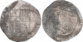 Ferdinand and Isabella (1479-1516)
8 Reales. TOLEDO. Encapsulada por NGC UNC DETAILS, ENVIRONMENTAL DAMAGE (nº 5781046-012). Anv.: T roel encima - Es...