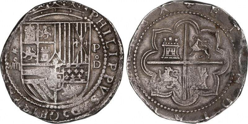Philip II (1556-1598)
8 Reales. S/F. LIMA. D. Anv.: Estrella / VIII roel encima...