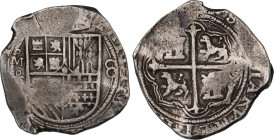 Philip II (1556-1598)
8 Reales. S/F. MÉXICO. F roel encima. Anv.: M roel encima / F roel encima - Escudo - 8. 26,76 grs. Acuñada entre 1572-1589. Acu...