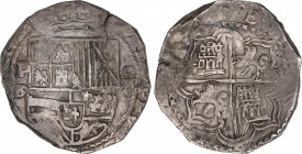 Philip II (1556-1598)
8 Reales. S/F. POTOSÍ. BR (nexada). Anv.: P / BR (nexada) - Escudo - VIII roel encima. 27,03 grs. MBC+. / Choice very fine. AC-...