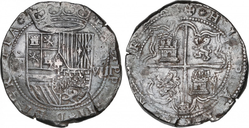 Philip II (1556-1598)
8 Reales. S/F. SEGOVIA. D. Encapsulada por NGC XF DETAILS...