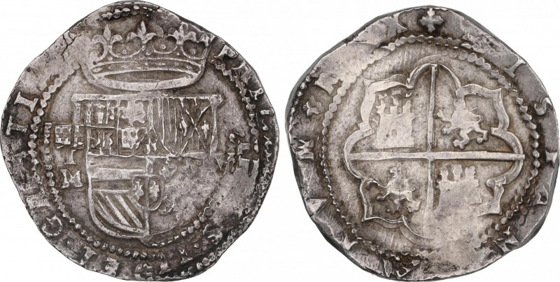 Philip II (1556-1598)
8 Reales. S/F. SEGOVIA. IM. Anv.: Acueducto / I / M - Esc...
