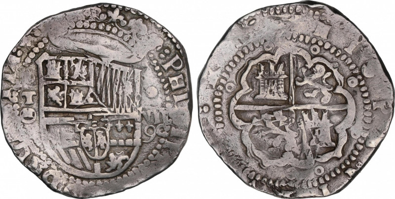 Philip II (1556-1598)
8 Reales. 1590. TOLEDO. M. Anv.: T roel encima / M dentro...