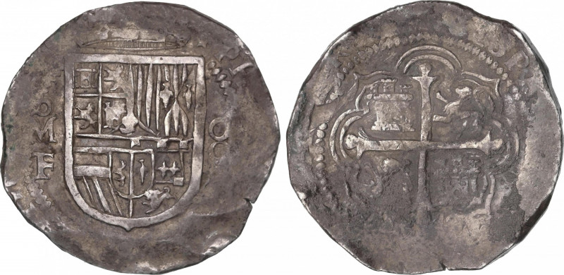 Philip III (1598-1621)
8 Reales. S/F. MÉXICO. F. Anv.: M roel encima / F - Escu...