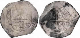 Philip III (1598-1621)
8 Reales. 1608. MÉXICO. A/F. Anv.: M roel encima / A/F - Escudo - 8. 27,40 grs. Manchas en reverso. MBC-/MBC. / Stains on reve...