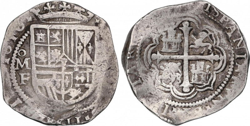 Philip III (1598-1621)
8 Reales. 1610/9. MÉXICO. F. Anv.: M roel encima / F - E...