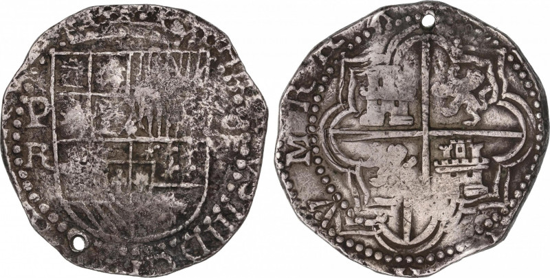 Philip III (1598-1621)
8 Reales. S/F. POTOSÍ. R. Anv.: P / R - Escudo - VIII ro...