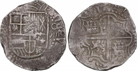 Philip III (1598-1621)
8 Reales. 1617. POTOSÍ. M. Anv.: P / M - Escudo - VIII roel encima. 27,29 grs. MBC. / Very fine. AC-921; Cal-129. Adq. M. Duni...