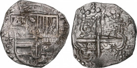 Philip III (1598-1621)
8 Reales. 1621/0. POTOSÍ. T. 26,38 grs. Limpiada. MBC-. / Cleaned. Almost very fine. AC-931; Cal-138. Adq. M. Dunigan - Diciem...