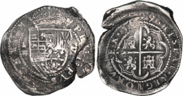 Philip III (1598-1621)
8 Reales. 1599. SEGOVIA. Castillejo. 24,38 grs. Tipo OMNIVM. Casa Vieja. Limpiada. Rara. MBC-/MBC. / OMNIVM type. ´Casa Vieja´...