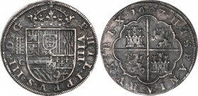 Philip III (1598-1621)
8 Reales. 1607. SEGOVIA. C. 24,82 grs. Acuñación del Real Ingenio. Oxidaciones. Muy escasa. MBC. / ´Real Ingenio´ independent ...