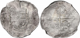 Philip III (1598-1621)
8 Reales. 1612. SEVILLA. (B). Anv.: S / (B) - Escudo - VIII vertical. 26,50 grs. Acuñación parcialmente floja. Escasa. MBC. / ...