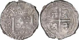 Philip IV (1621-1665)
8 Reales. 1660. LIMA. V. Encapsulada por NGC VF 25 (nº 5779586-007). Anv.: L / 8 / V a derecha e izquierda de las columnas. 27,...