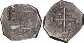 Philip IV (1621-1665)
8 Reales. 1641. MADRID. B. Anv.: MD vertical / (B) - Escudo - (VIII vertical). 27,53 grs. Todos los dígitos del año perfectamen...