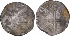 Philip IV (1621-1665)
8 Reales. 1632. POTOSÍ. T. 27,88 grs. Oxidaciones. MBC-. / Corrosions. Almost very fine. AC-1457; Cal-474. Adq. M. Dunigan - Di...