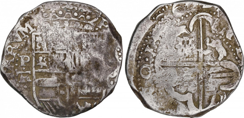 Philip IV (1621-1665)
8 Reales. 1(6)36. POTOSÍ. TR (nexadas). Anv.: P / TR (nex...