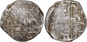 Philip IV (1621-1665)
8 Reales. 1(6)36. POTOSÍ. TR (nexadas). Anv.: P / TR (nexadas) - Escudo - 8. 27,4 grs. Variante con fecha y ensayador no contem...