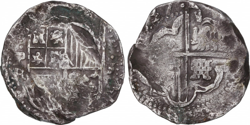 Philip IV (1621-1665)
8 Reales. (16)37. POTOSÍ. T.R. 26,11 grs. Oxidaciones. MB...