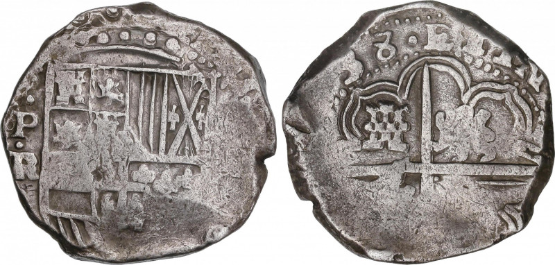 Philip IV (1621-1665)
8 Reales. (16)38. POTOSÍ. T.R. 26,79 grs. MBC. / Very fin...