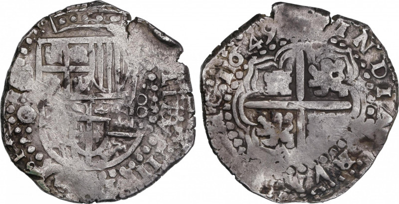 Philip IV (1621-1665)
8 Reales. 1649. POTOSÍ. O./Z. 27,23 grs. Todos los dígito...