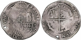Philip IV (1621-1665)
8 Reales. (16)50. POTOSÍ. O. Encapsulada por NGC FINE DETAILS, HOLED (nº 5779586-035). Anv.: P / O - Escudo - 8 / O. 26,27 grs....