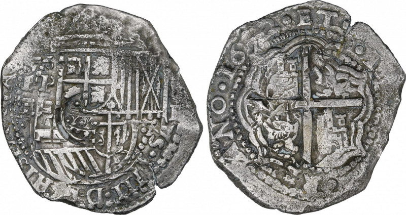 Philip IV (1621-1665)
8 Reales. 1652. POTOSÍ. E. Anv.: P / E - Escudo - 8 / E. ...