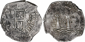 Philip IV (1621-1665)
8 Reales. 1652. POTOSÍ. E. Rev.: F - 8 - IIII / PLV - SVL - TRA / E - 52 - E. 26,38 grs. Levísimas oxidaciones. Pátina irregula...