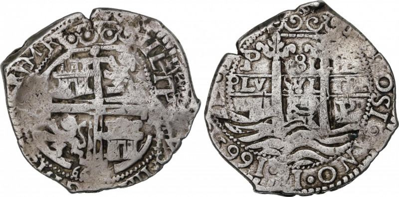 Philip IV (1621-1665)
8 Reales. 1665. POTOSÍ. E. 27,32 grs. MBC. / Very fine. A...