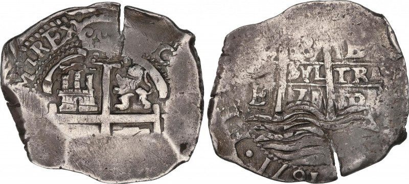 Charles II (1665-1700)
8 Reales. 1671. POTOSÍ. E. 26,66 grs. Dos fechas visible...