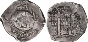 Charles II (1665-1700)
8 Reales. 1679. POTOSÍ. E. 26,72 grs. Dos fechas visibles. Rara. MBC-. / Two visible dates. Rare and almost very fine. AC-No C...