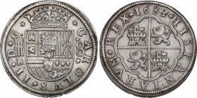 Charles II (1665-1700)
8 Reales. 1683/2. SEGOVIA. BR (nexadas). 27,55 grs. Bello ejemplar. Escasa. EBC. / Beautiful Piece. Scarce and extremely fine....