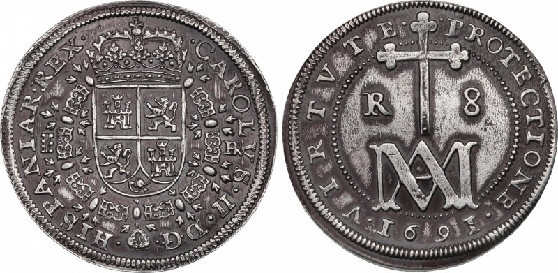 Charles II (1665-1700)
8 Reales. 1691. SEGOVIA. BR (nexadas). 21,73 grs. Tipo M...