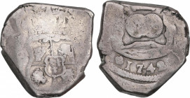 Philip V (1700-1746)
8 Reales. 1742. GUATEMALA. (J). 27,12 grs. Columnario. MBC-. / Pillar dollar. Almost very fine. AC-1248; Cal-601. Ex UBS - 25 En...