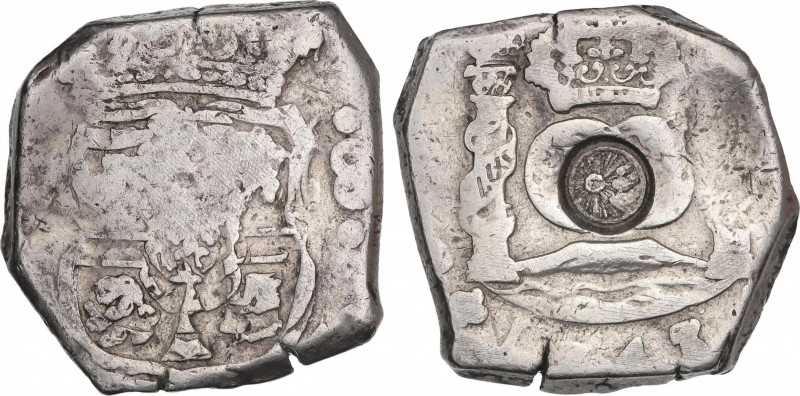 Philip V (1700-1746)
8 Reales. 1743. GUATEMALA. (J). 26,90 grs. Columnario. Res...