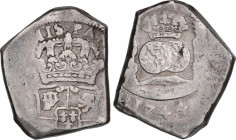 Philip V (1700-1746)
8 Reales. 1744. GUATEMALA. (J). 26,82 grs. Columnario. Pátina. MBC. / Pillar dollar. Patina. Very fine. AC-1251; Cal-604. Ex UBS...