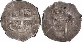 Philip V (1700-1746)
8 Reales. 1724. LIMA. M. 26,86 grs. Pátina. MBC. / Patina. Very fine. AC-1298; Cal-646. Adq. M. Dunigan - Diciembre 1992.