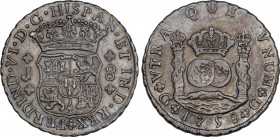 Ferdinand VI (1746-1759)
8 Reales. 1758. GUATEMALA. J. 26,83 grs. Columnario. Bonita pátina acerada. EBC-. / Pillar dollar. Nice steely patina. Almos...