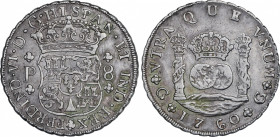 Ferdinand VI (1746-1759)
8 Reales. 1760. GUATEMALA. P. 26,87 grs. Columnario. Muy escasa. EBC-. / Pillar dollar. Very scarce and almost extremely fin...