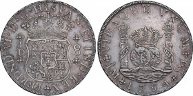 Ferdinand VI (1746-1759)
8 Reales. 1754. LIMA. J.D. 27,02 grs. Columnario. Bonita pátina. EBC. / Pillar dollar. Nice patina. Extremely fine. AC-457; ...