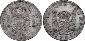 Ferdinand VI (1746-1759)
8 Reales. 1755. LIMA. J.D. 27,00 grs. Columnario. Bonita pátina. Restos de brillo original. EBC+. / Pillar dollar. Nice pati...