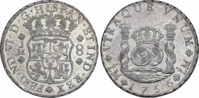 Ferdinand VI (1746-1759)
8 Reales. 1756. LIMA. J.M. 26,88 grs. Columnario. Brillo original. EBC+. / Pillar dollar. Mint luster. Choice extremely fine...
