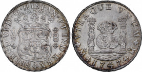Ferdinand VI (1746-1759)
8 Reales. 1747. MÉXICO. M.F. 26,87 grs. Columnario. EBC+. / Pillar dollar. Choice extremely fine. AC-469; Cal-321. Adq. M. D...