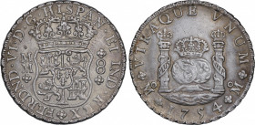 Ferdinand VI (1746-1759)
8 Reales. 1754. MÉXICO. M.M. 26,98 grs. Columnario. Coronas Real e Imperial. EBC. / Pillar dollar. Royal and Imperial Crowns...