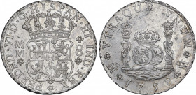 Ferdinand VI (1746-1759)
8 Reales. 1758. MÉXICO. M.M. Encapsulada por NGC MS 62 (nº 5781053-037). 26,94 grs. Columnario. Brillo original. EBC+. / Pil...
