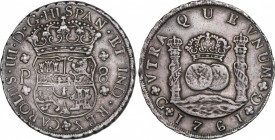 Charles III (1759-1788)
8 Reales. 1761. GUATEMALA. P. 26,8 grs. Columnario. Pátina. MBC+. / Pillar dollar. Patina. Choice very fine. AC-993; Cal-810....