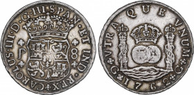 Charles III (1759-1788)
8 Reales. 1762. GUATEMALA. P. 26,77 grs. Columnario. Leves oxidaciones. MBC+. / Pillar dollar. Light corrosions. Choice very ...