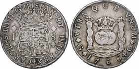 Charles III (1759-1788)
8 Reales. 1766. GUATEMALA. P. 26,57 grs. Columnario. Ligera pátina oscura. MBC+/MBC. / Pillar dollar. Light dark patina. Choi...
